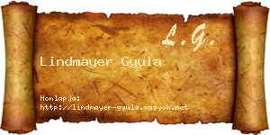 Lindmayer Gyula névjegykártya